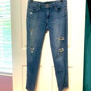 Distressed denim from White House Black Market with Chita print!